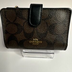 Coach Signature Brown and Black Wallet